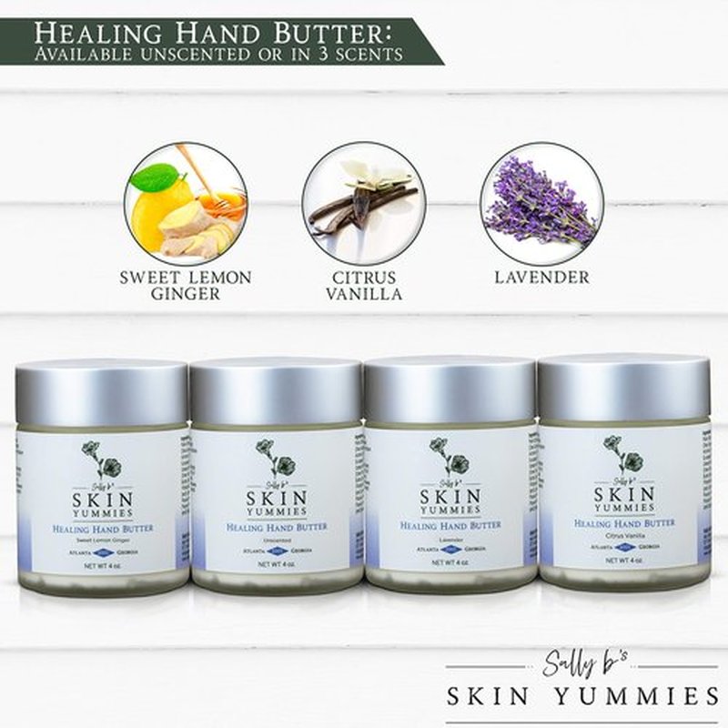 Sally B’s Unscented Hand Lotion for Dry Hands - Non-toxic Dry Cracked Hands Repair for Severely Dry Hands/Redness Relief/Shea Butter/Jojoba and Olive Oil/EWG Verified/ 4 oz (unscented)