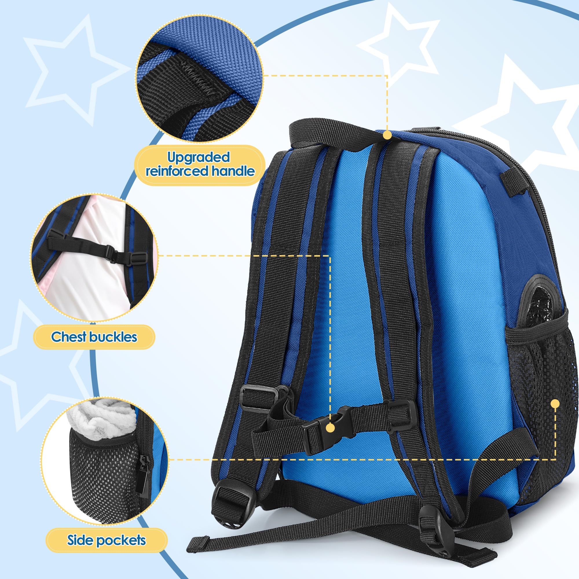 LUXJA Feeding Tube Backpack Fits 500ml Bag and Enteral Feeding Pump (Compatible with EnteraLite Infinity and Kangaroo Joey), Feeding Tube Bag for G Tube, J Tube and GJ Tube, Blue