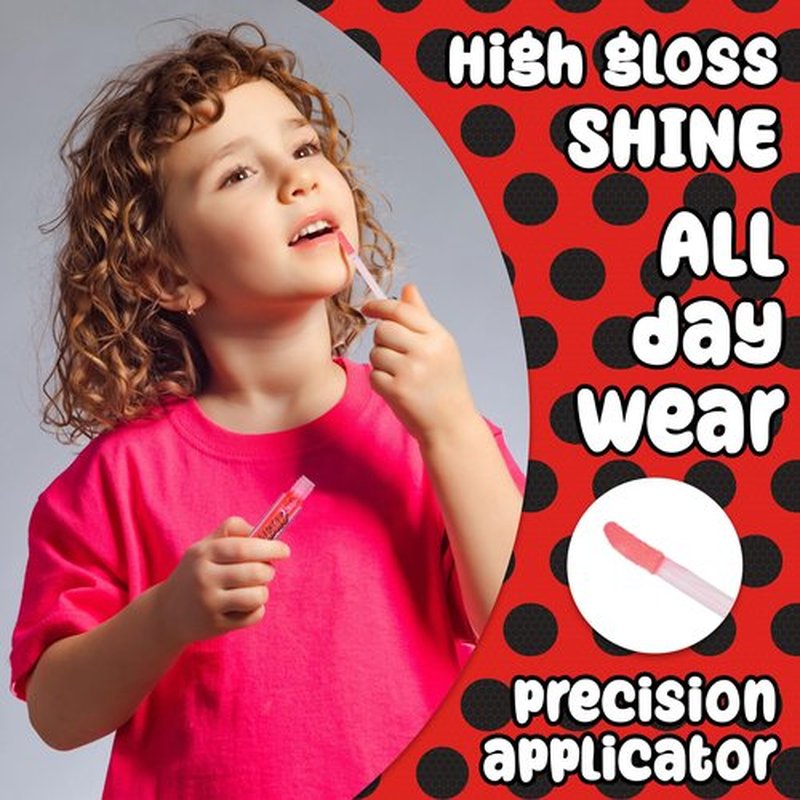 Miraculous 7pc Lip Gloss Set - Zag Heroez Lipgloss Collection Featuring Exciting Fruit Flavors & Precision Applicator Lip Gloss Tubes With Wand