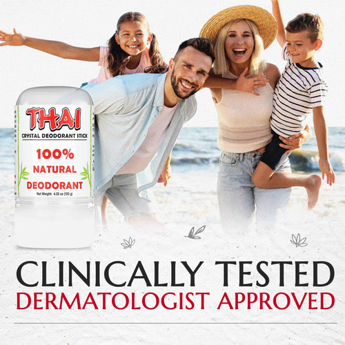 2-Pack Thai Crystal Deodorant - Clinically Tested - Dermatologist Approved Natural Whole Body Deodorant for Men, Women & Teens - Crafted in USA
