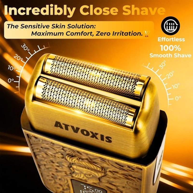 Skiennix All-Metal Foil Shaver - 3-Speed Electric Trimmer for Nose & Ear Hair | Cordless, Fast Charging, Travel Case (Bronze)