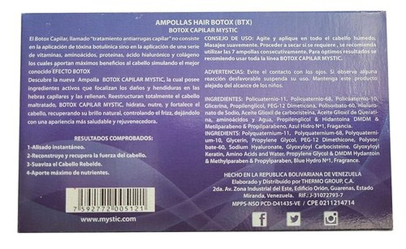 Mystic Biotex Ampoule Anti-Frizz Hair Treatment - Restores & Repairs Damaged Hair - 7 Pack with Hyaluronic & Amino Acids