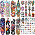 52 Pcs Temporary Tattoo for Kids Full Arm Castle Butterfly Cat Truck Dinosaur Rocket Planet Cute Animal Body Face Fake Arm Tattoos for Girls Boys Tiny Tattoo Stickers Birthday Gifts Party Supplies