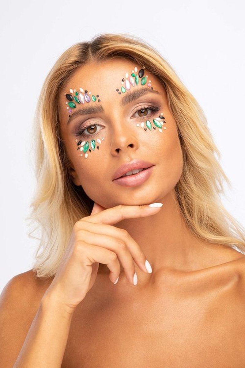 Face Jewels by Moon Glitter - Festival Face Body Gems, Crystal Make up Eye Glitter Stickers, Temporary Tattoo Jewels (Fairy Dust)
