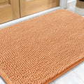 OLANLY Dog Door Mat - Absorbent Non-Slip Washable Doormat for Muddy Paws | 30x20 Inches, Quick Dry Chenille, Orange