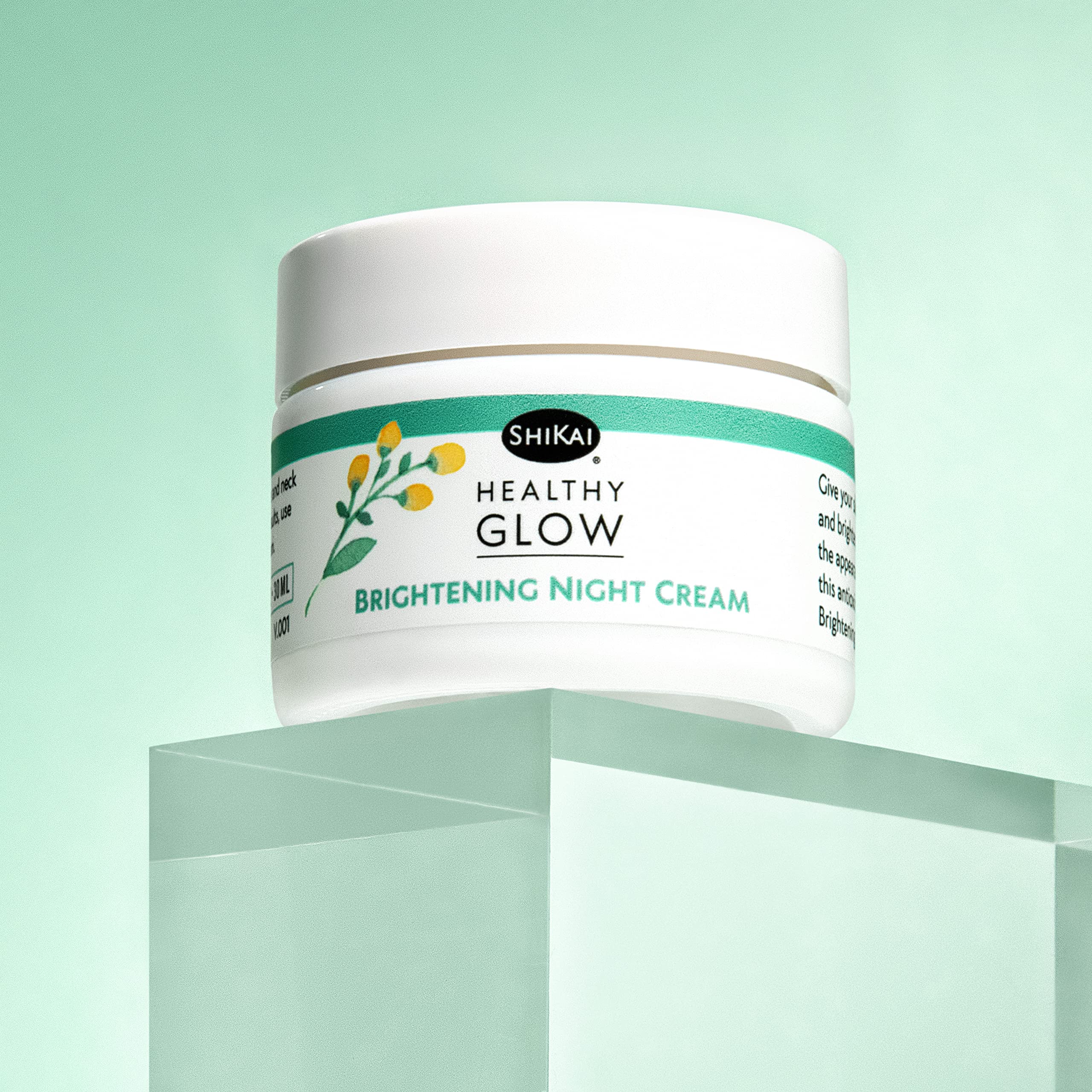 ShiKai Healthy Glow Brightening Night Cream (1 oz) | Hydrating Skin Lotion | With Vitamins C, E, Niacinamide | Provides a healthy glow in skin.