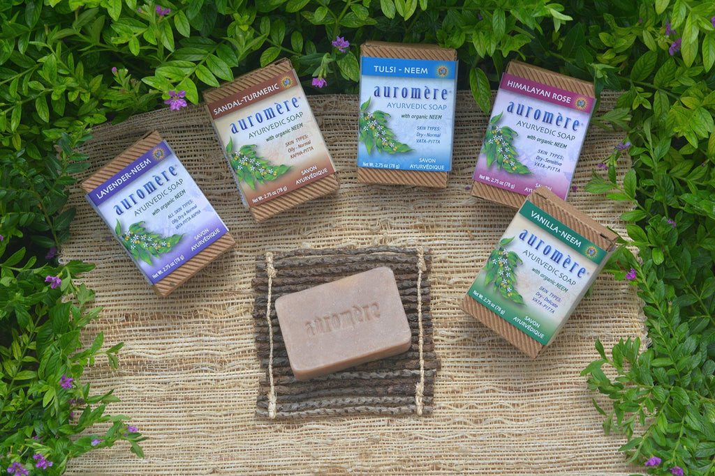 Auromere Ayurvedic Bar Soap, Himalayan Rose - Eco Friendly, Handmade, Vegan, Cruelty Free, Natural, Non GMO (2.75 oz), 4 pack