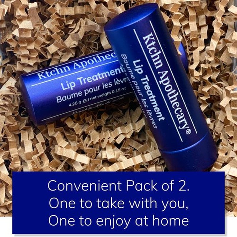 Ktchn Apothecary 100% Natural Ultra-Hydrating Lip Balm & Conditioner-in-1 | Hydrate & Soften Dry/Chapped Lips | Silky Smooth, Never Waxy | Men & Women | Pack of 2