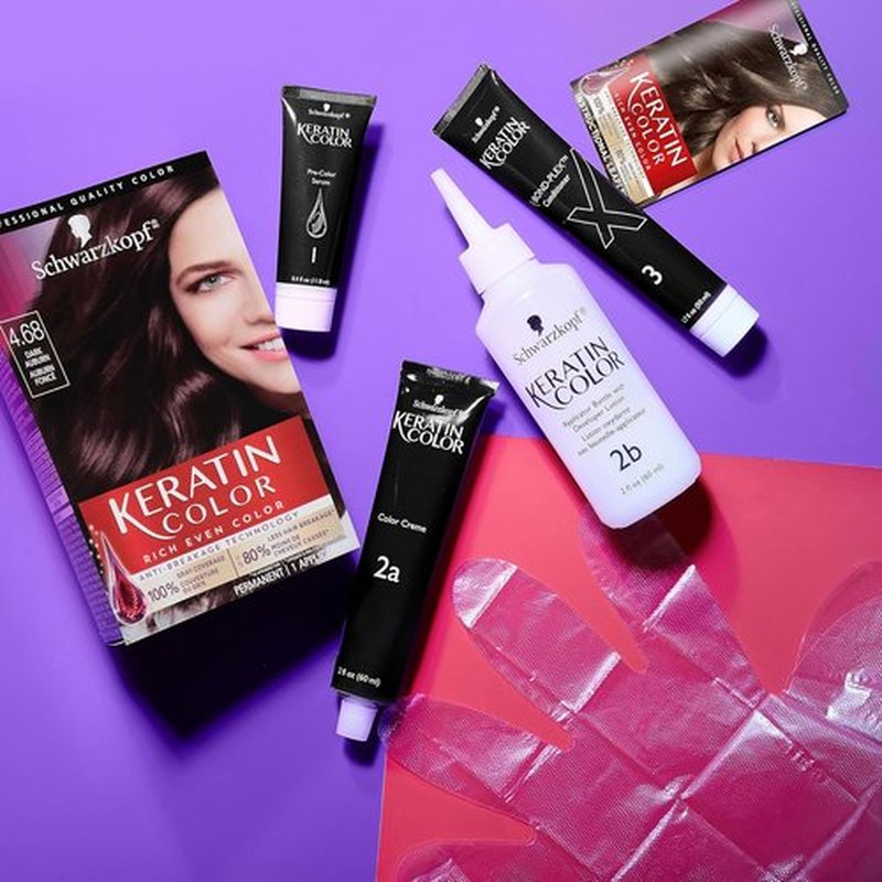Schwarzkopf Keratin Color Permanent Hair Color Cream - 4.68 Dark Auburn | 1 Kit for Vibrant Color