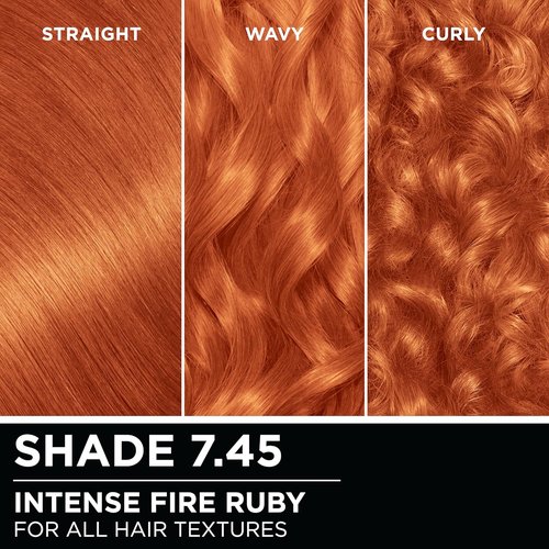 Garnier Olia Hair Color - Ammonia-Free Permanent Dye, 7.45 Dark Fire Ruby, 2 Count