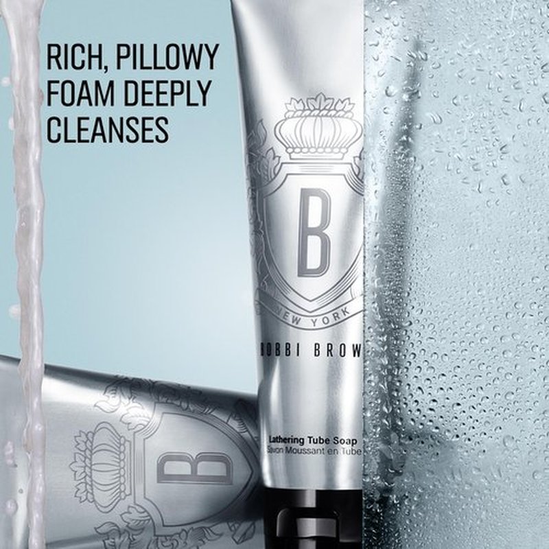 Bobbi Brown Lathering Tube Soap | Cream-to-Foam, Moisture-Boosting Cleanser | Plant-Derived, Makeup-Removing Cleansing Technology, 4.2 Ounce