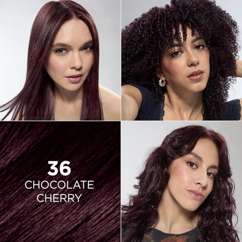 L'Oreal Paris Feria Hair Color - Multi-Faceted Shimmering Permanent Dye, Chocolate Cherry (36)
