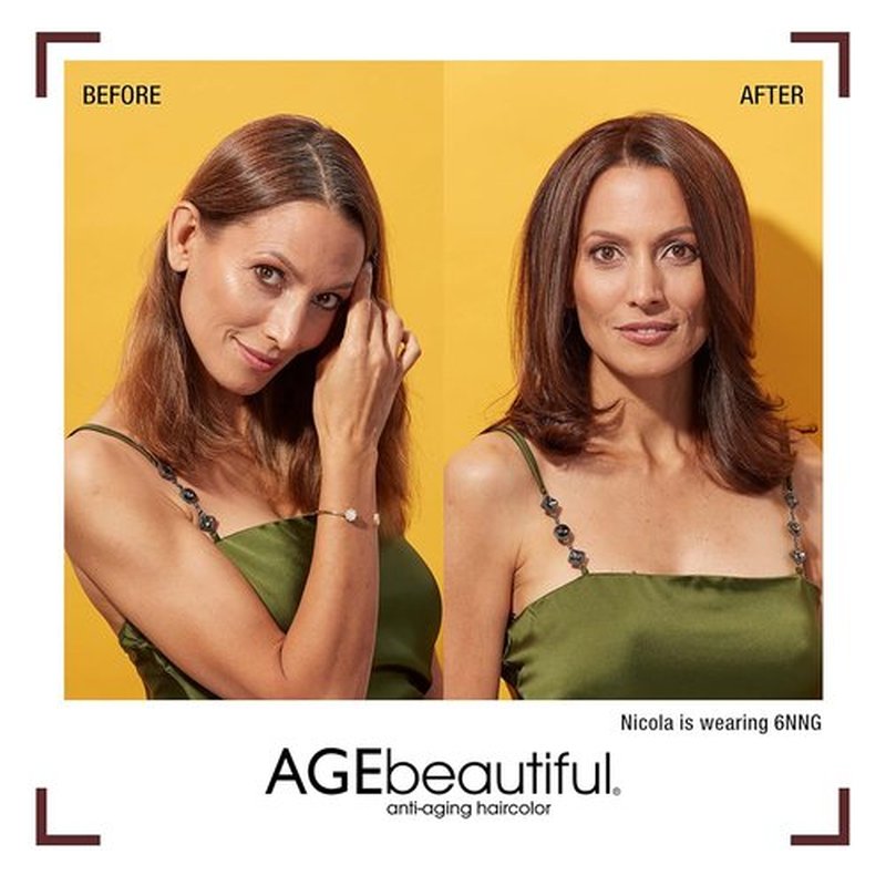 AGE Beautiful Permanent Hair Color Dye - 100% Gray Coverage & Anti-Aging Formula | Biotin Enriched for Thicker, Healthier Hair