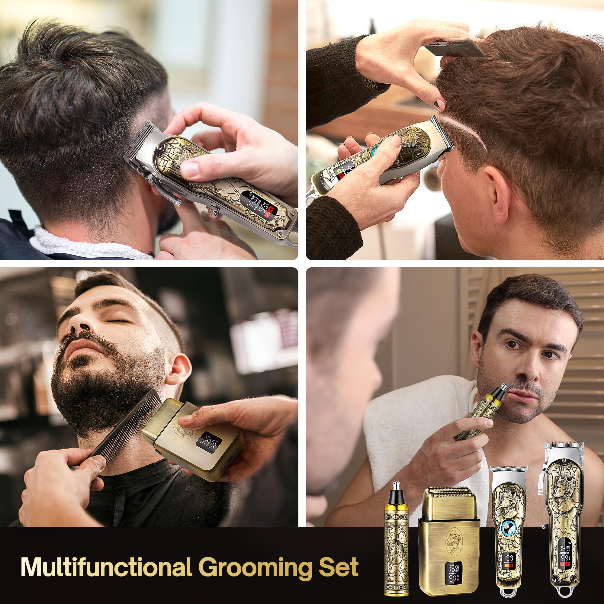 INTRO WILD Professional Hair Clippers Kit for Men, Grooming and Trimming Set