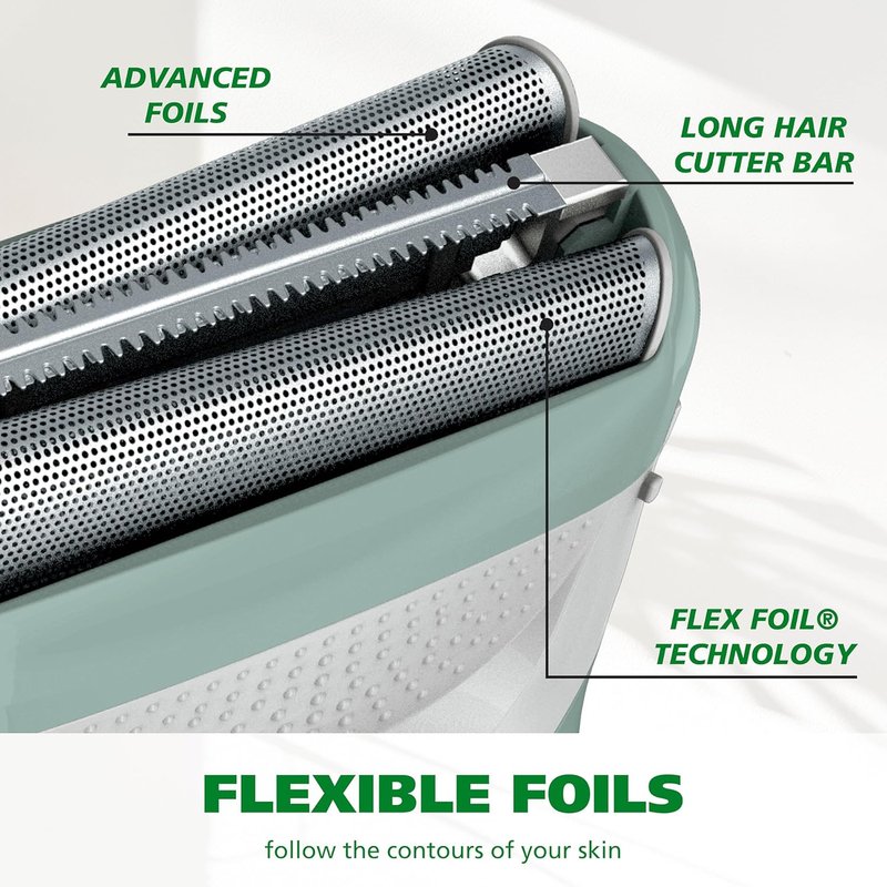 Wahl Be Radiant Electric Shaver for Women - Dual Foil Head & Long Hair Trimmer, Cordless for Smooth Legs & Underarms