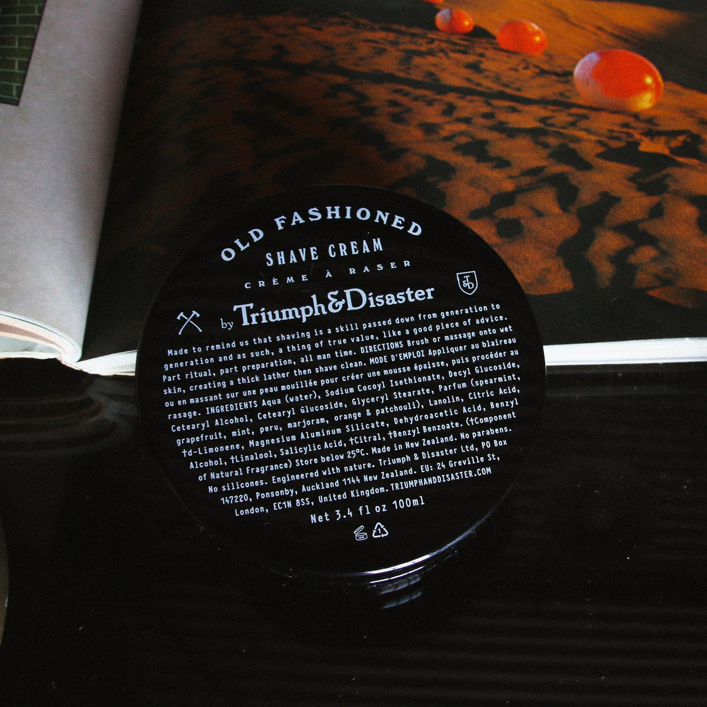 TRIUMPH & DISASTER | Old Fashioned Shave Cream Jar | Shaving Lotion for Sensitive Skin - Alcohol Free, 3.4 oz (100+ shaves)