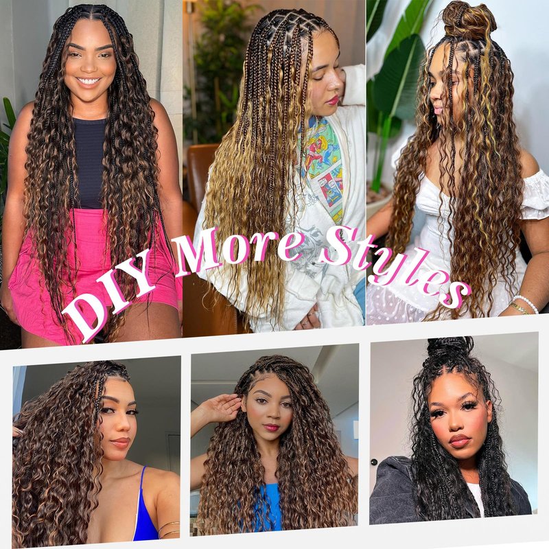 Urbeauty Feather Crochet Human Hair for Black Women, Deep Wave for Boho Braids, Pre-Looped, Knotless & Invisible Finish, 100% Human Hair, Soft, Lightweight & Reusable, Beginner-Friendly