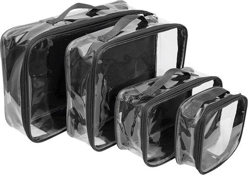 Clear Packing Cubes by [Brand Name] - Set of 4 Premium PVC Storage Bags for 7-10 Days of Clothes