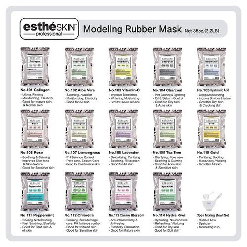 estheSKIN No.106 Rose Peel Off Type Modeling Rubber Mask Powder for Facial Skin Care Treatment, 35oz