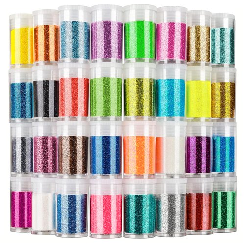 32 Color Fine Nail Glitter Powder for Resin Crafts Reflective Glitter for Nail Body Face Hair Eyeshadow Gloss Making Nail Art Eyeshadow Makeup Pigment Festival Cosmetic Face Eye Hair Body Glitter