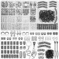 247Pcs Viking Hair Accessories Norse Runes Tube Beads Metal Cuffs Clips Rings, Dreadlock Beads Braids Locs Hair Jewelry Set for Women Men Beard Decoration Bracelets Necklace DIY Silver
