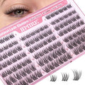 Natural Lash Clusters 8-12MM Short Eyelash Clusters Wispy Lashes Clusters with Clear Band C-Curly Cluster Eyelash Extensions 120Pcs DIY Lash Extensions at Home by JIMIRE