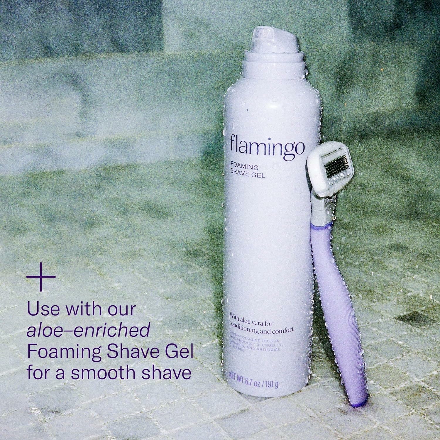 Flamingo Razors for Women, 1 Razor (Lilac) Handle, 1 Razor Blade Refill, and 1 Shower Holder