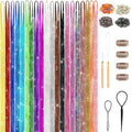 GTTUKK Hair Tinsel Kit (48 Inch,20 Colors,6000 strands), Tinsel Hair Extensions with Tools，Heat Resistant Fairy Hair Tinsel Kit for Women Girls Hair Accessories