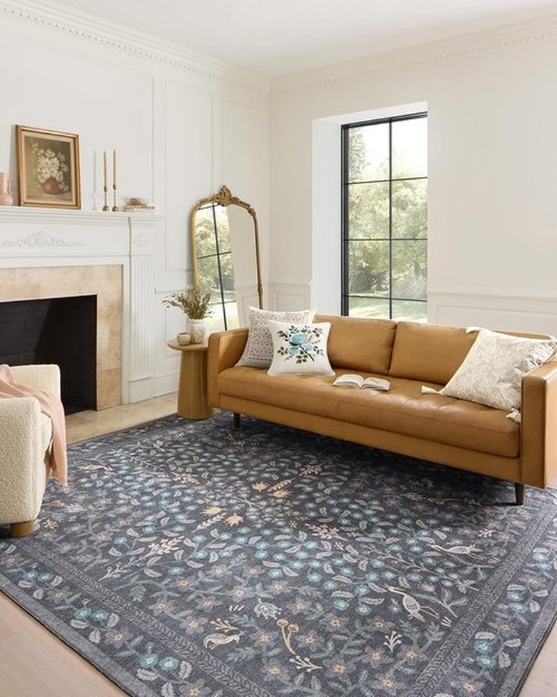 Loloi Rifle Paper Co. Accent Rug - Maison Collection MAO-01 Nightingale Black, 2'3" x 3'9", .19" Pile Height