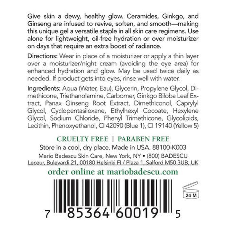 Mario Badescu Herbal Hydrating Serum - Oil-Free Formula for All Skin Types | 1 FL OZ with Ceramides & Ginkgo Extract