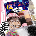 FANDAMEI Hair Ties Kit for Women, Velvet Scrunchies, Elastic Rubber Bands, Seamless Hair Ties, Hair Clips, Bobby Pins, U Shaped Hair Pins for Styling, Hair Accessories Kit
