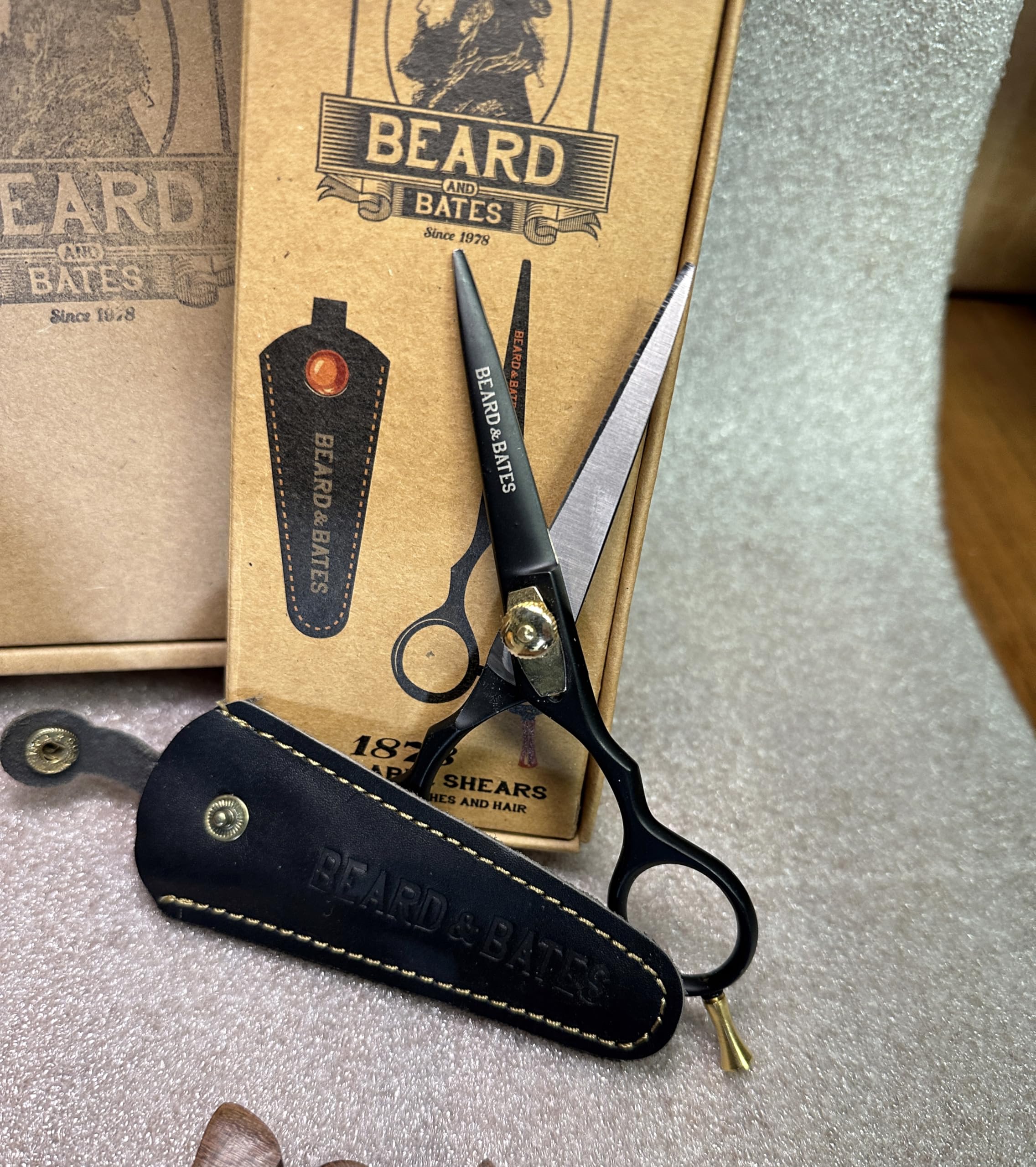 BEARD & BATES Factory Seconds Beard Tool Kit, Wooden Comb, Scissors, Brush, Deep Discount