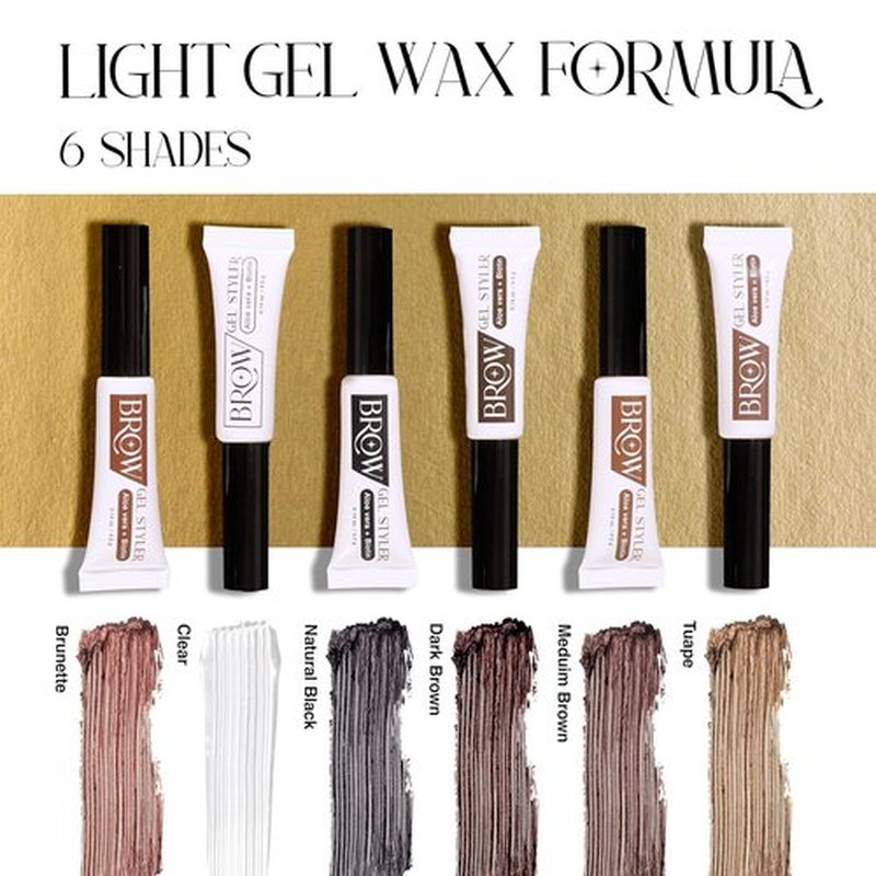 Secret of Pharaoh Brow Gel Styler - Dark Brown, Water-Resistant Eyebrow Gel for Natural Lifted Look