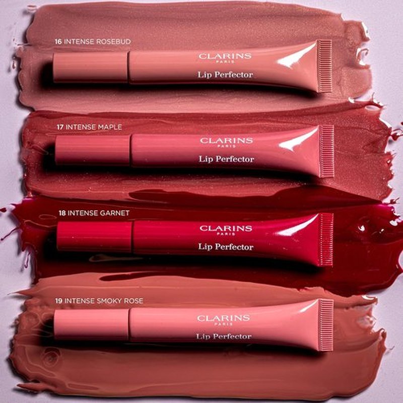 Clarins Lip Perfector - Peptide Plumping Hydrating Lip Gloss | Non-Sticky Shine with Vanilla Scent | 0.35 Ounces