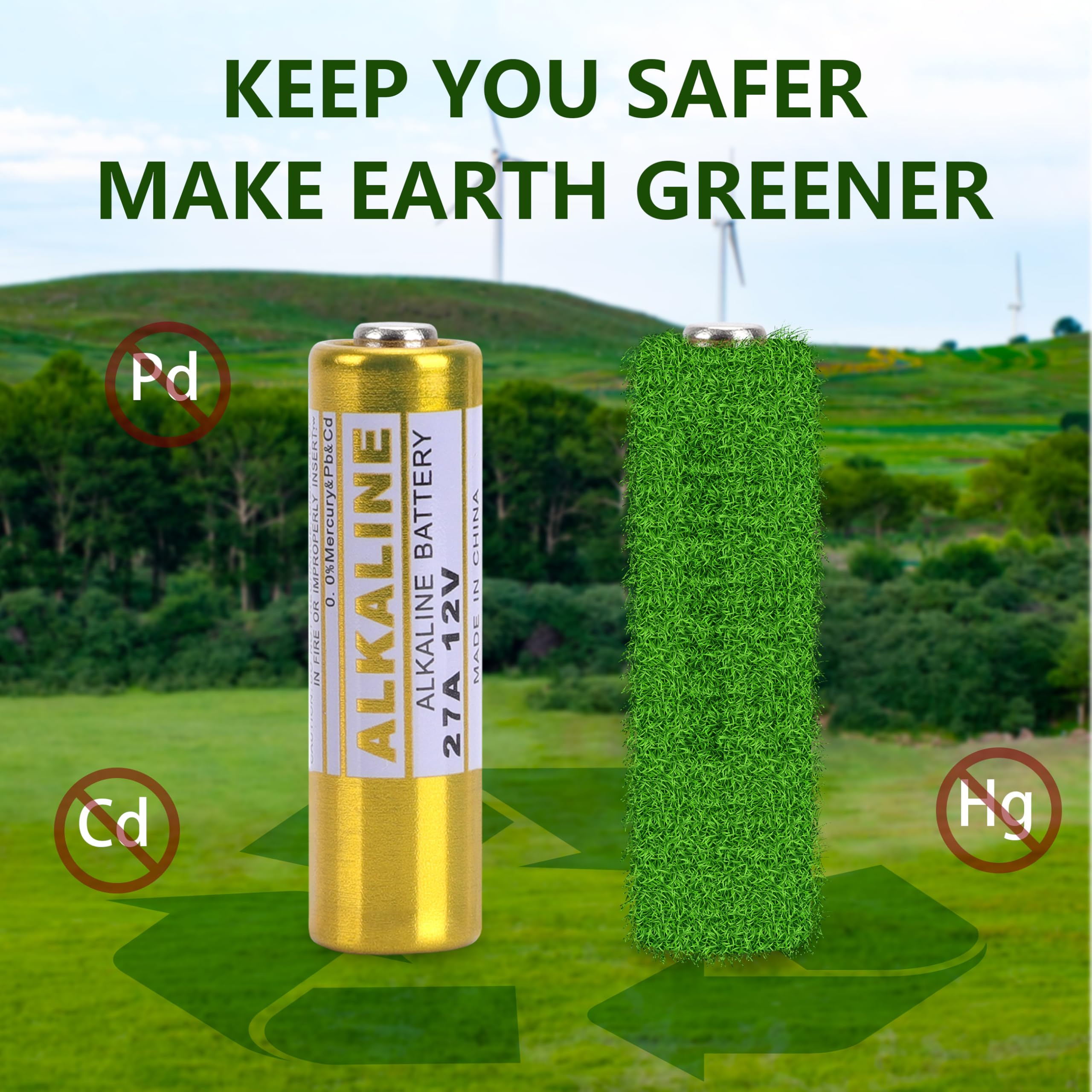 kunying A27 27A 12V Battery,27a 12v Battery for Remote,27a Batteries 5 Pack, Long Lasting 12 Volt A27 Batteries
