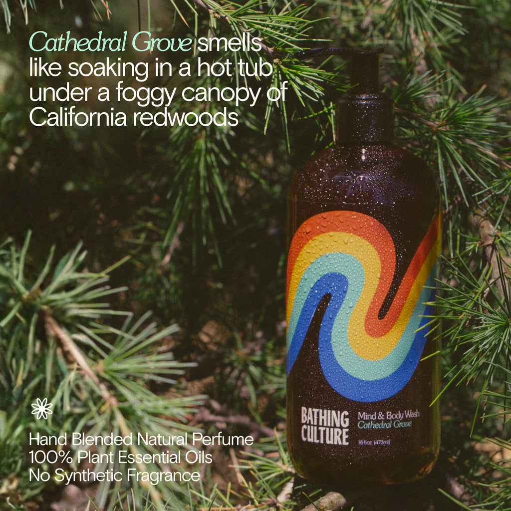 Bathing Culture Organic Body Wash for Women and Men, Natural Shower Gel, Biodegradable, Sustainable, Vegan Personal Care, 16 fl oz Plastic Bottle, Cathedral Grove Scent