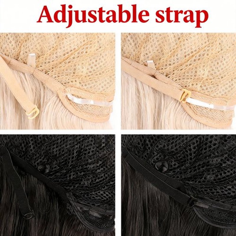 MapofBeauty 24 Inch/60 cm Side Bangs Stylish Long Great Wavy Curly Cosplay Party Wig (Blonde)