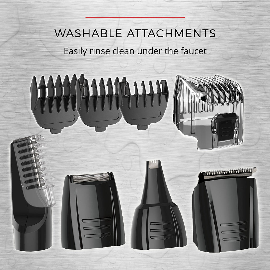 Remington Head to Toe Advanced Rechargeable Powered Body Groomer Kit, Beard Trimmer (10 Pieces), 6.3 Inch, Black (Pack of 2)