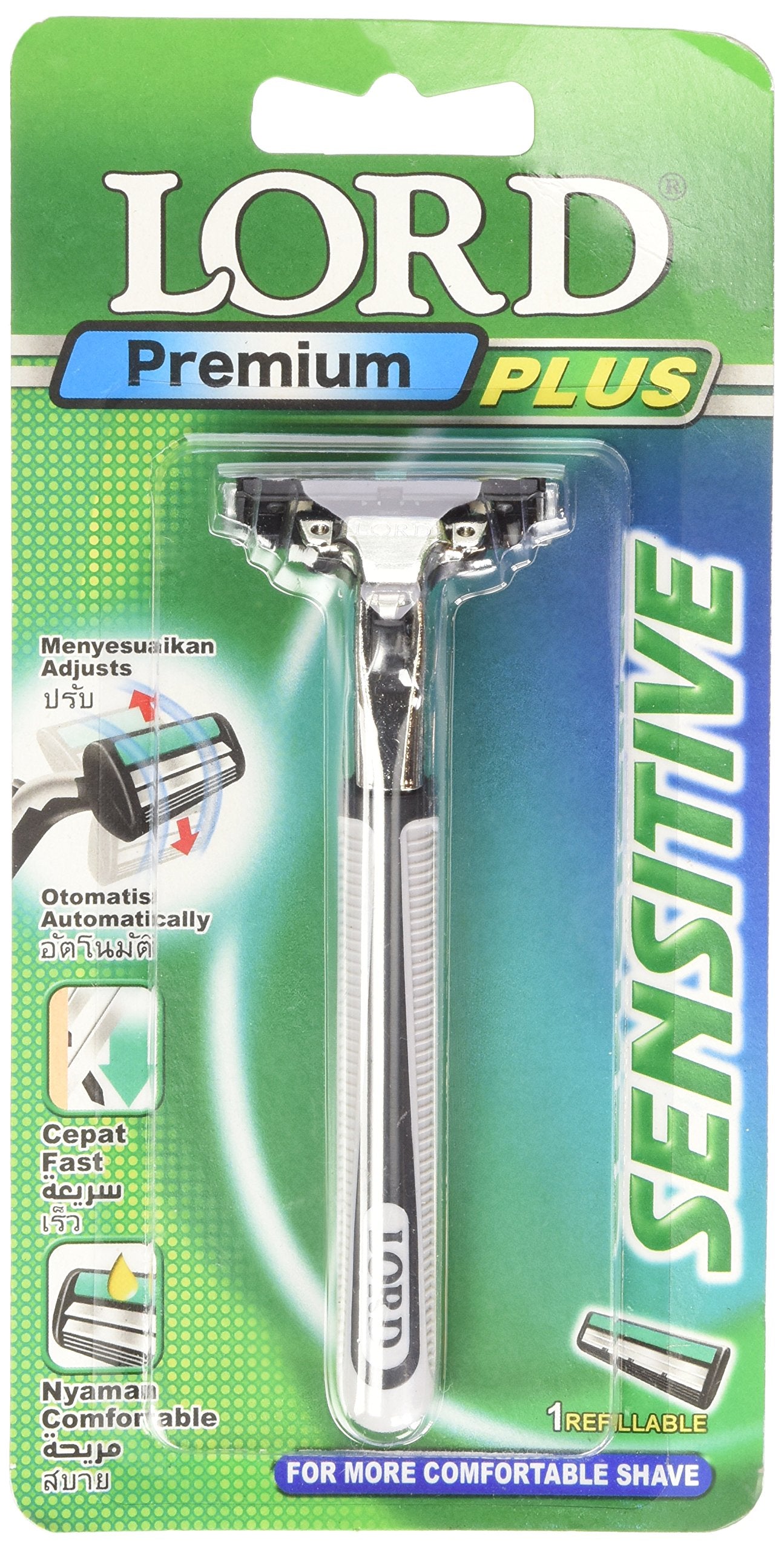Lord Premium Plus Twin Blade Razor with pivoting Head and 1 blade