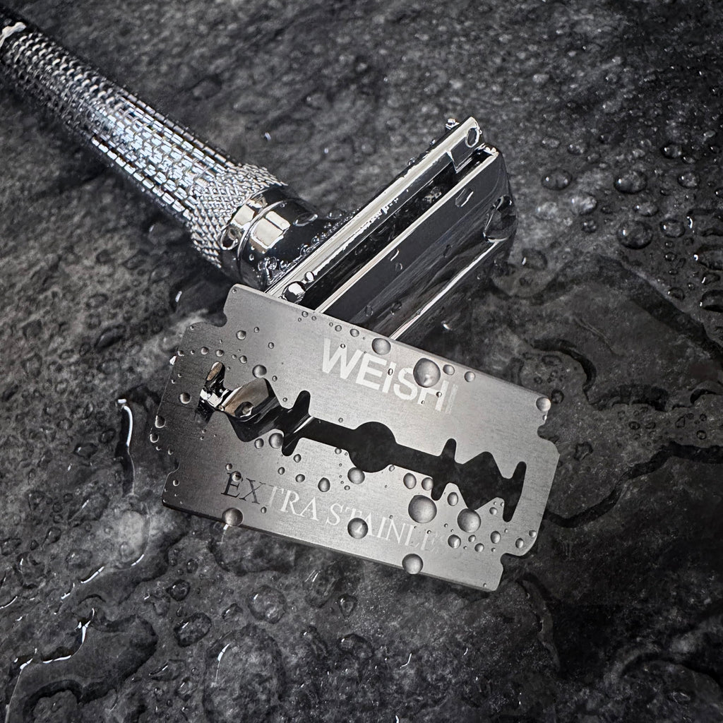 WEISHI 50Count Single Edge Razor Blades- Double Edge Safety Razor Extra Stainless Blades -Men's Safety for Shaving