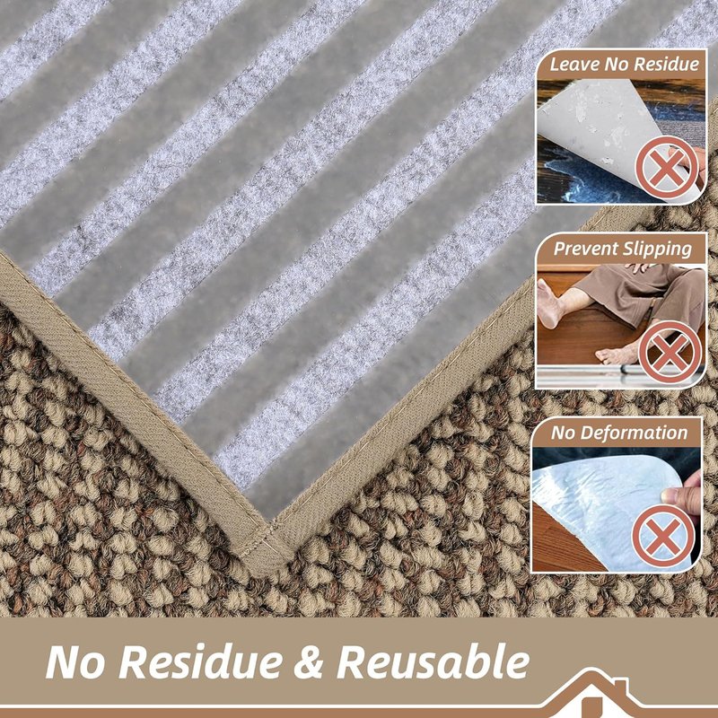 BEQHAUSE Indoor Door Mat & Stair Treads - Non-Slip, Stain-Resistant, Washable | 20"x32" & 15 Pcs, Taupe
