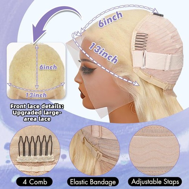 Texiora 30 Inch 613 13x6 Lace Front Wig Human Hair 200 Density Blonde Wig Human Hair Pre Plucked Glueless Wigs Bloned Body Wave HD Lace Frontal 13X6 Wigs