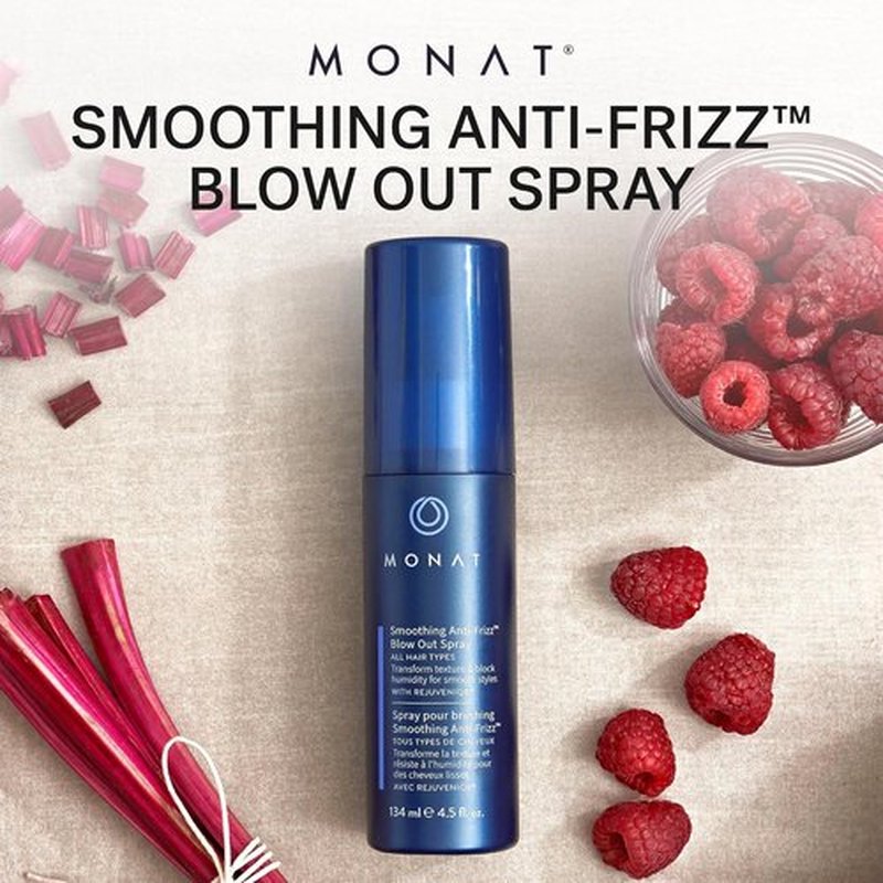 MONAT Smoothing Anti-Frizz Blowout Styling Spray - Quick Dry Frizz Control & Heat Protection for Glossy Hair