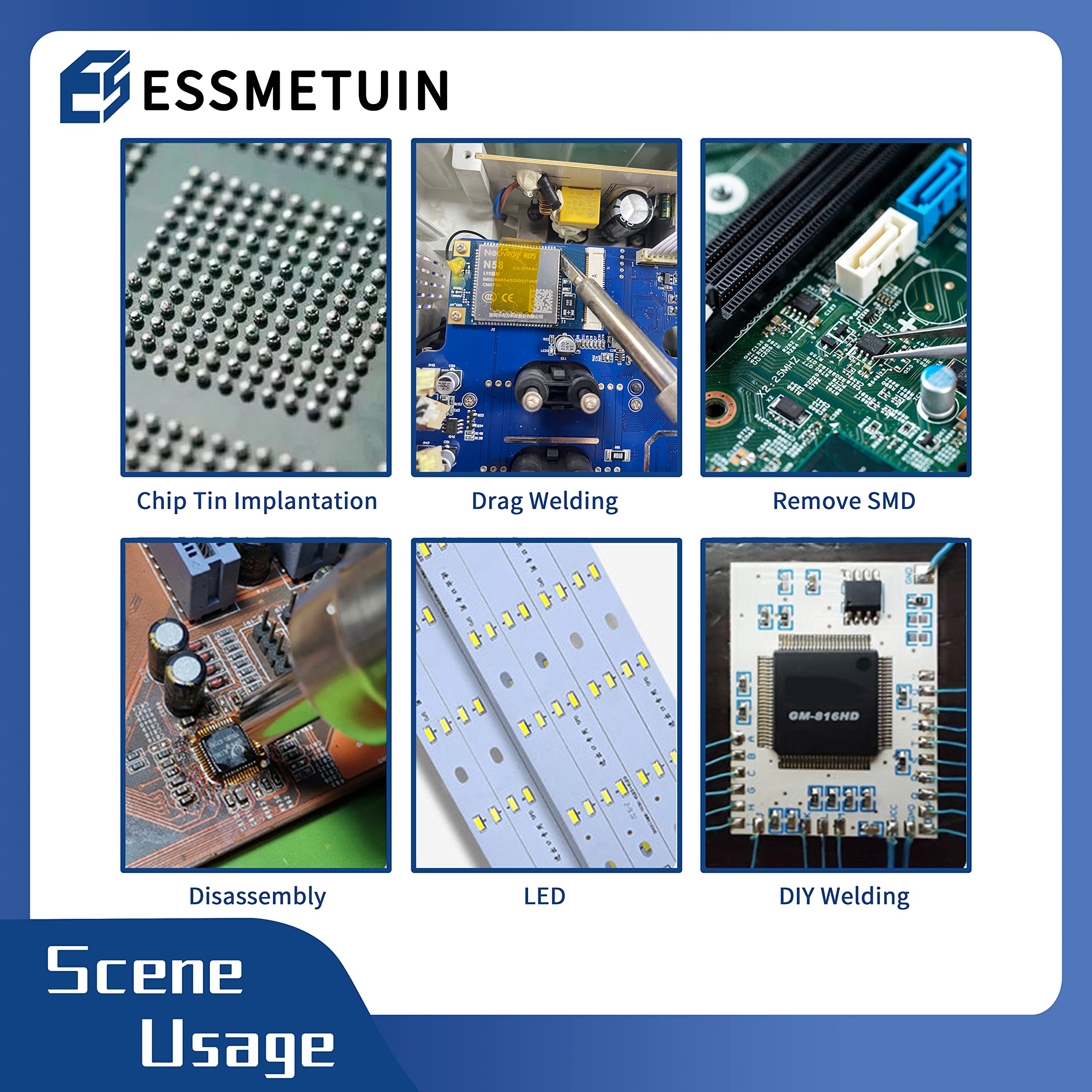 Essmetuin No Clean Soldering Flux Paste, Soldering Flux For Copper Pipe Brazing, Tin soldering, Solder Flux For SMD, SMT, Handwork, Phone, Home Appliance and Meters Repairing, 10cc/Bottle