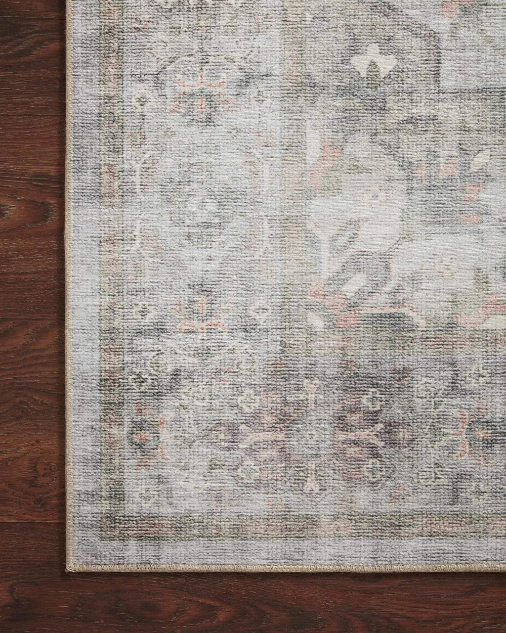 Loloi Heidi Collection HEI-02 Dove/Blush 7'-6" x 9'-6" Area Rug