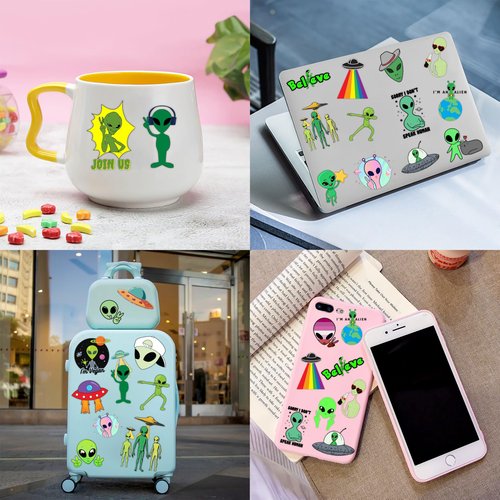 Cherisnowy 72 PCS Alien Party Favors 48 Tattoos Sticker and 24 Slap Bracelets Wristbands Perfect for Space Themed Birthday Baby Showers or Classroom Rewards Ideal Decor and Gifts for Girls and Boys