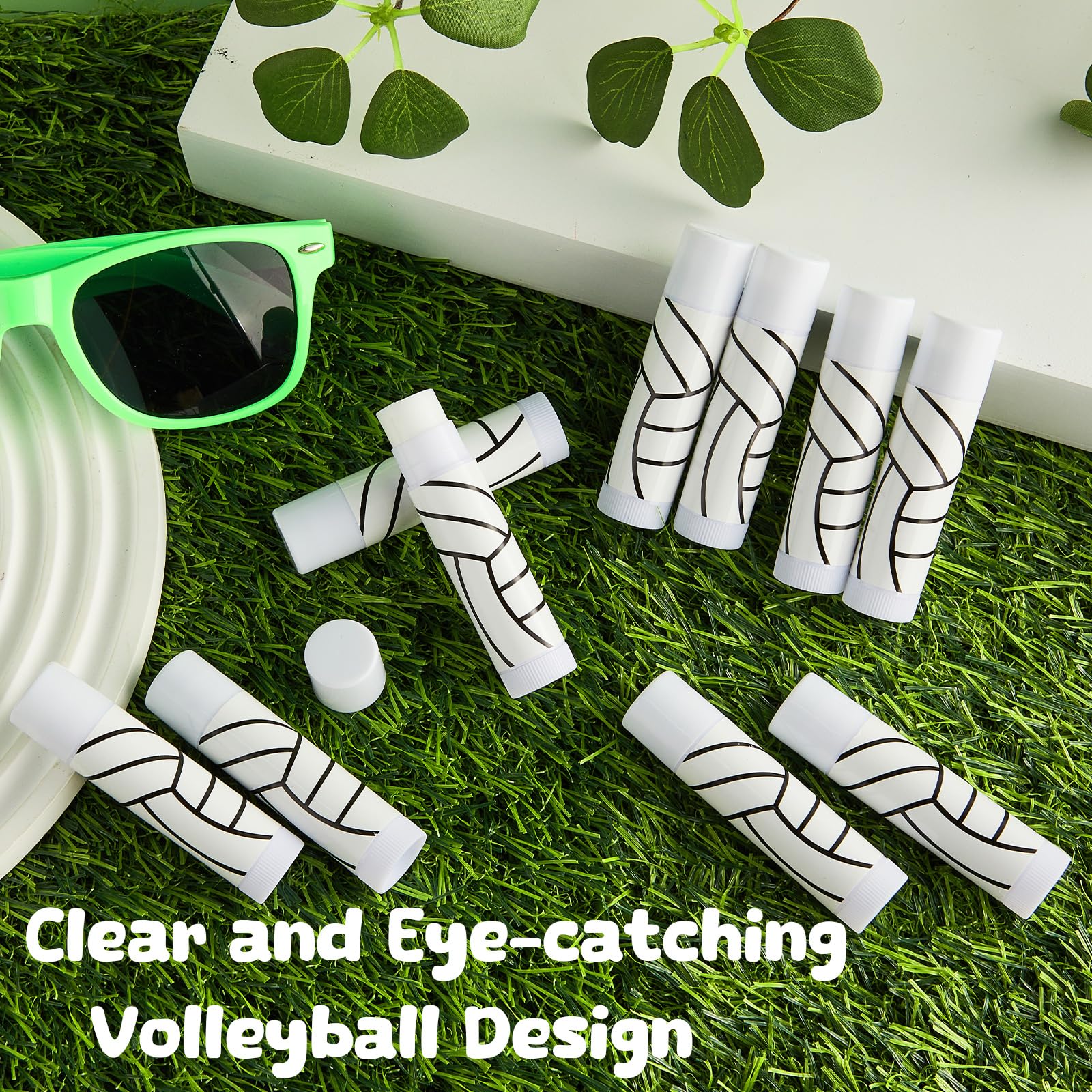 30Pcs Volleyball Lip Balm for Team Gifts Volleyball Party Favors Moisturizing Nourishing Lip Balm Gift Bulk Sports Lips Care for Players Teen Girls Men Women Sports Lovers Team Party Guest Supplies