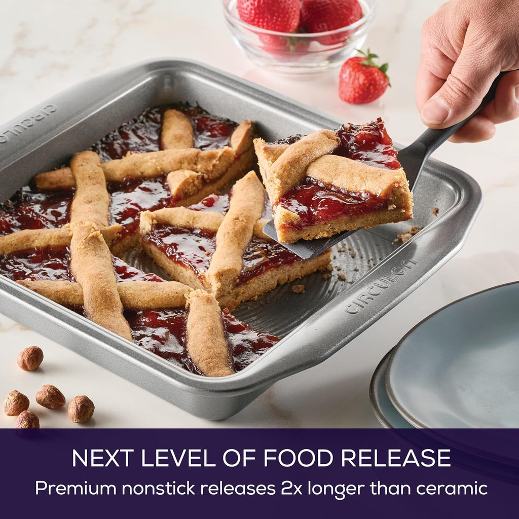 Circulon Nonstick Baking Pan | 9-Inch Square Cake Pan in Gray - Durable & Easy to Clean