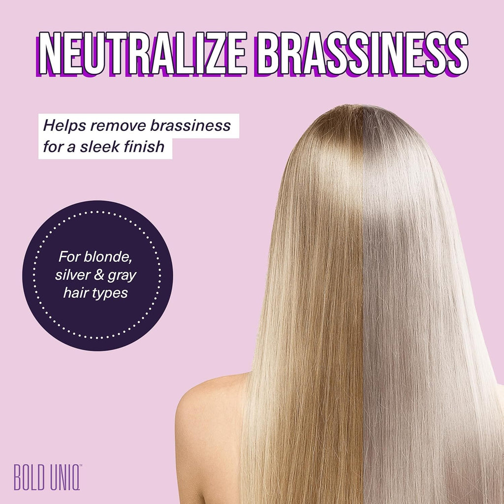 Bold Uniq Purple Hair Mask - Toner for Blonde & Gray Hair - Eliminate Yellow Tones & Nourish - 6.76oz