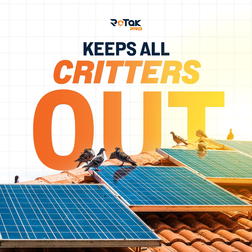 Critter Guard PRO 8in x 100ft Solar Panel Bird Guard Prevention Roll Kit
